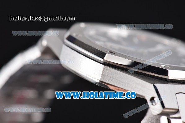 Audemars Piguet Royal Oak Swiss Quartz Steel Case/Bracelet with Blue Dial and White Stick Markers - Click Image to Close
